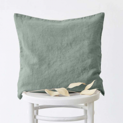 Cuscino in lino verde salvia collezione Silvae - LivingDecò