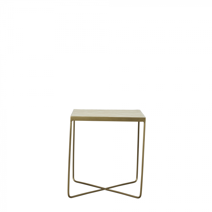 Marcera - side table in metallo con piano in ceramica