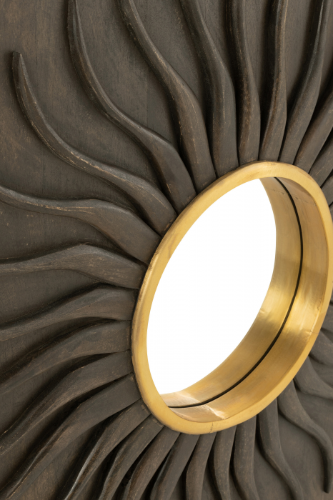 Sun - Specchio in legno di mango e oro