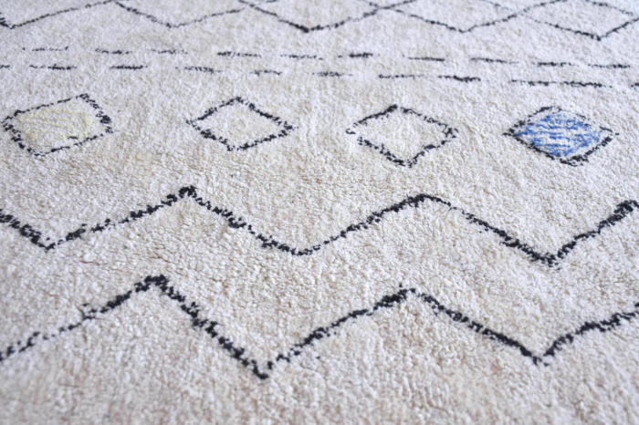 Seabert - tappeto bianco avorio con motivi multicolore 120 X 180