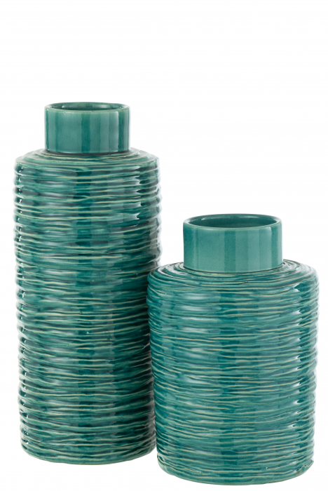 Lini - vaso alto azzurro in ceramica, 45 cm