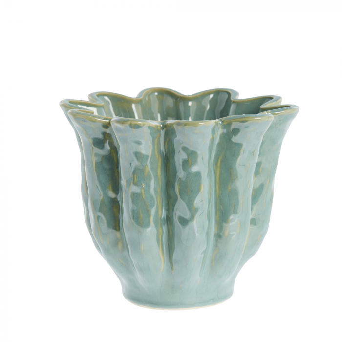 Vielle - porta vaso in ceramica, verde acqua