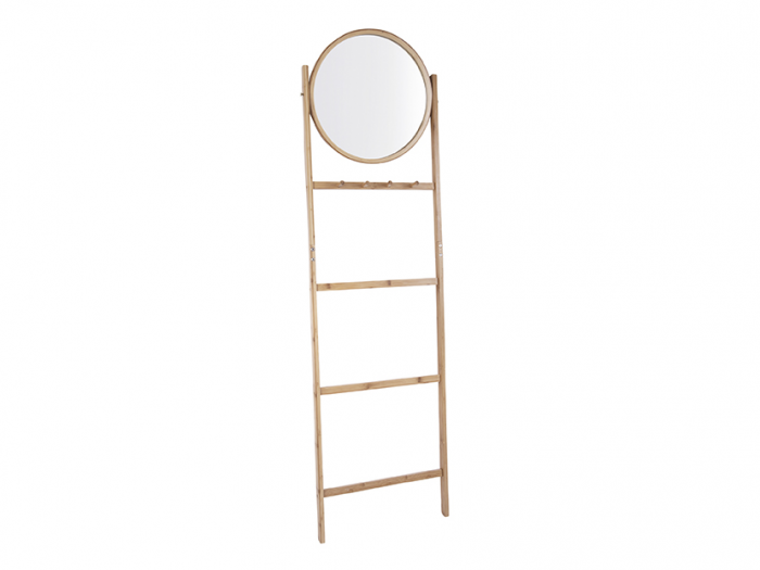 Bamboo - porta asciugamani a scala con specchio