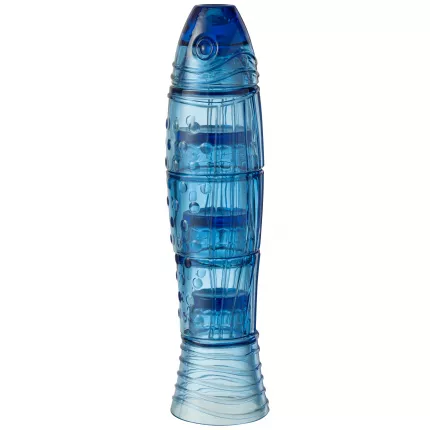 Fish - 5 bicchieri impilabili in vetro blu
