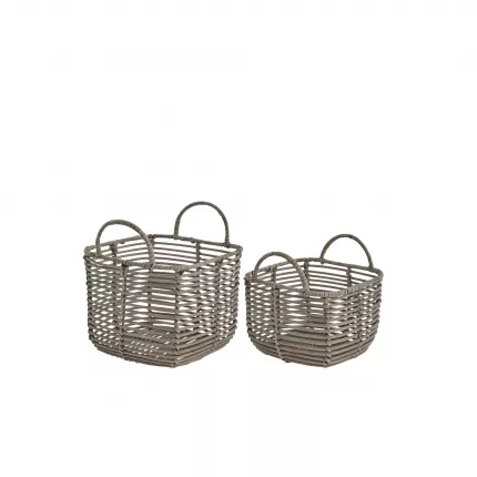 Harper Small - set due cestini portaoggetti bagno in rattan