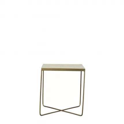 Marcera - side table in metallo con piano in ceramica