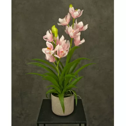 Orchid - orchidea artificiale  rosa, 58 cm, in vaso