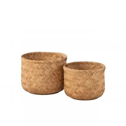Bal - Set di due cestini in bambù naturale