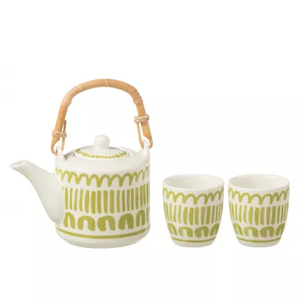 Tea for Two -  Teiera con due tazza, fantasia verde