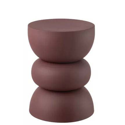 Lise - Side Table in metallo rosso marrone