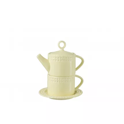 Tea for One -  teiera con tazza e piattino, giallo