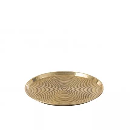 Dubai - vassoio rotondo ad anelli in metallo dorato, 45Cm