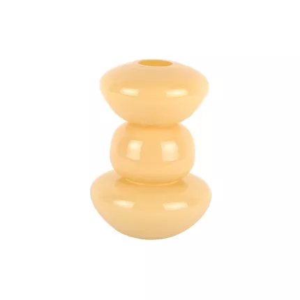 Bubbles - Vaso giallo in vetro soffiato