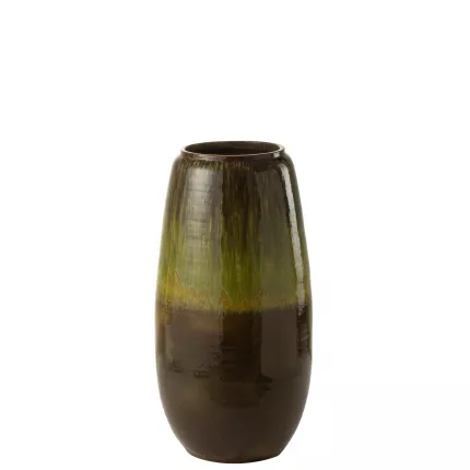 Liv - vaso alto in ceramica con sfumatura verde e marrone