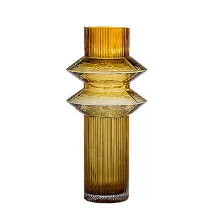 Corna - Vaso alto in vetro giallo