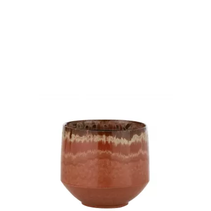 Aline M - Portavaso rosso in ceramica, medio
