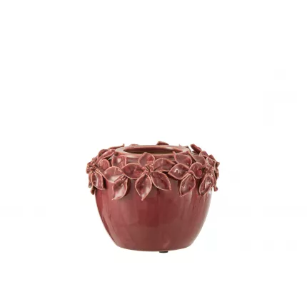 Florai S - portavaso in ceramica rossa piccolo