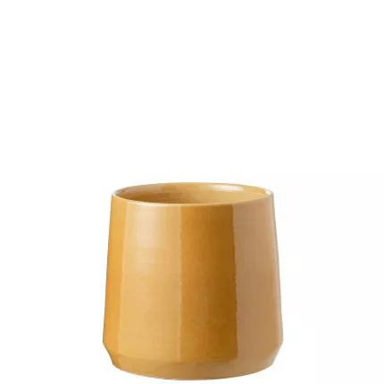 Round L - portavaso da interni in ceramica ocra