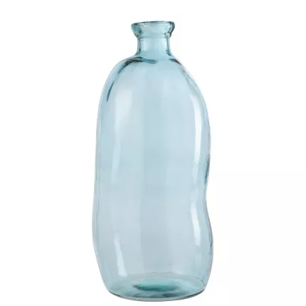 Olivia - Vaso bottiglia in vetro azzurro, grande