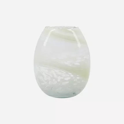 Jupiter - Vaso in vetro soffiato opalino